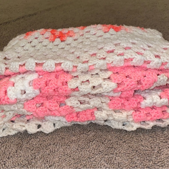 Handknit Crochet Throw Blanket 42X42” - Picture 9 of 13